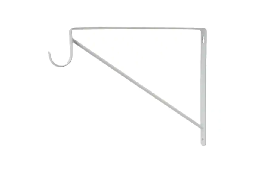 Everbilt White Heavy-Duty Shelf Bracket and Rod Support