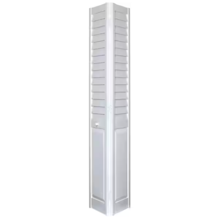 Home Fashion Technologies 36 in. x 80 in. 3 in. Louver/Panel White PVC Composite Interior Bi-fold Door