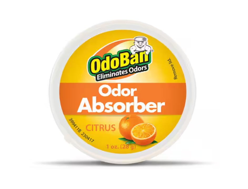 OdoBan 1 oz. Citrus Solid Odor Absorber, Odor Eliminator for Smoke Odor & Musty Smell in Home, Bathroom, Kitchen, Pet Areas