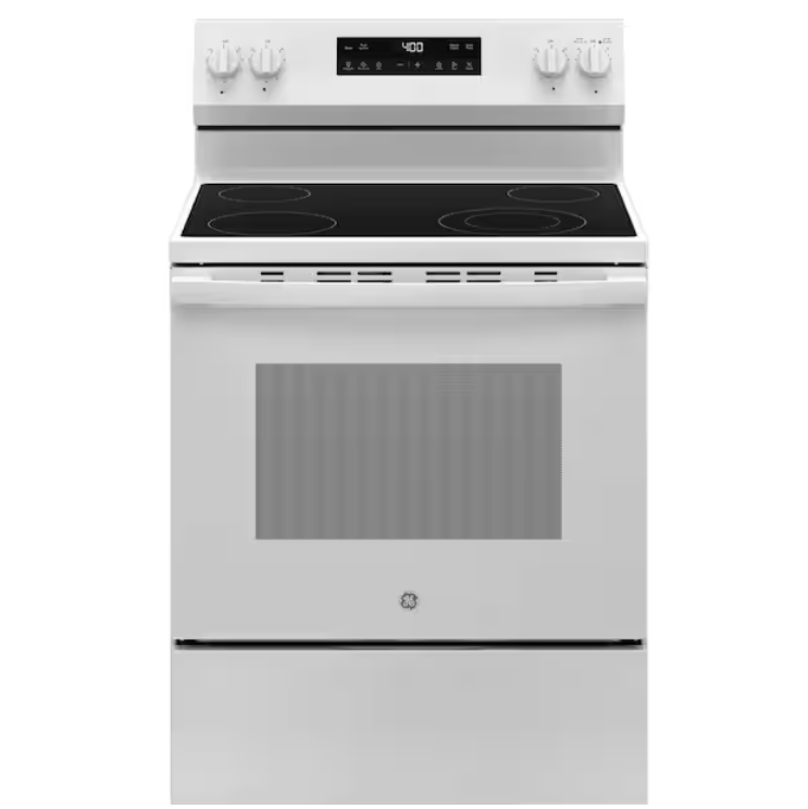 GE 30 in. 4 Burner Element Free-Standing Electric Range in White