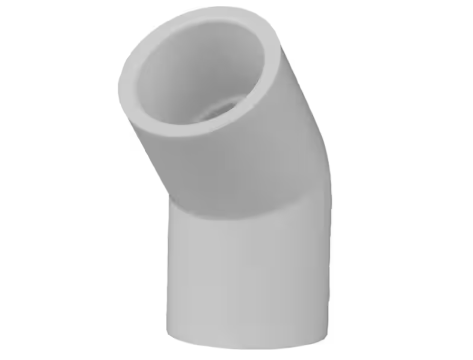 Charlotte Pipe 1-1/2 in. x 1-1/2 in. 45 Degree PVC Socket x Socket Elbow Fitting