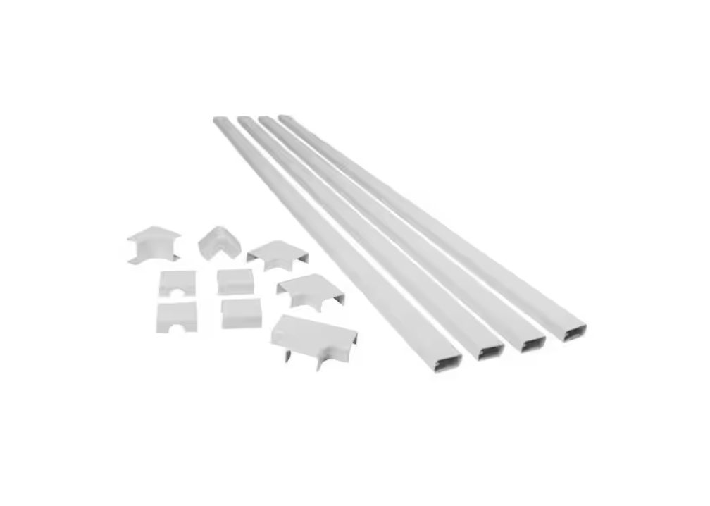 Legrand Wiremold CordMate III High-Capacity Cord Cover 15 ft. Kit, Cord Hider for Home or Office, Holds 5 Cable, White