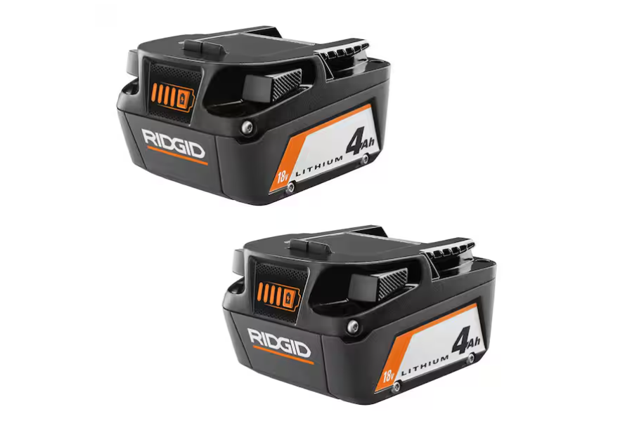 RIDGID 18V Lithium-Ion 4.0 Ah Battery (2-Pack)