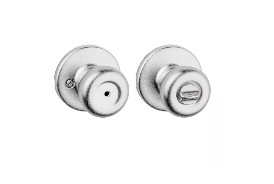 Kwikset Tylo Satin Chrome Bed/Bath Door Knob with Lock