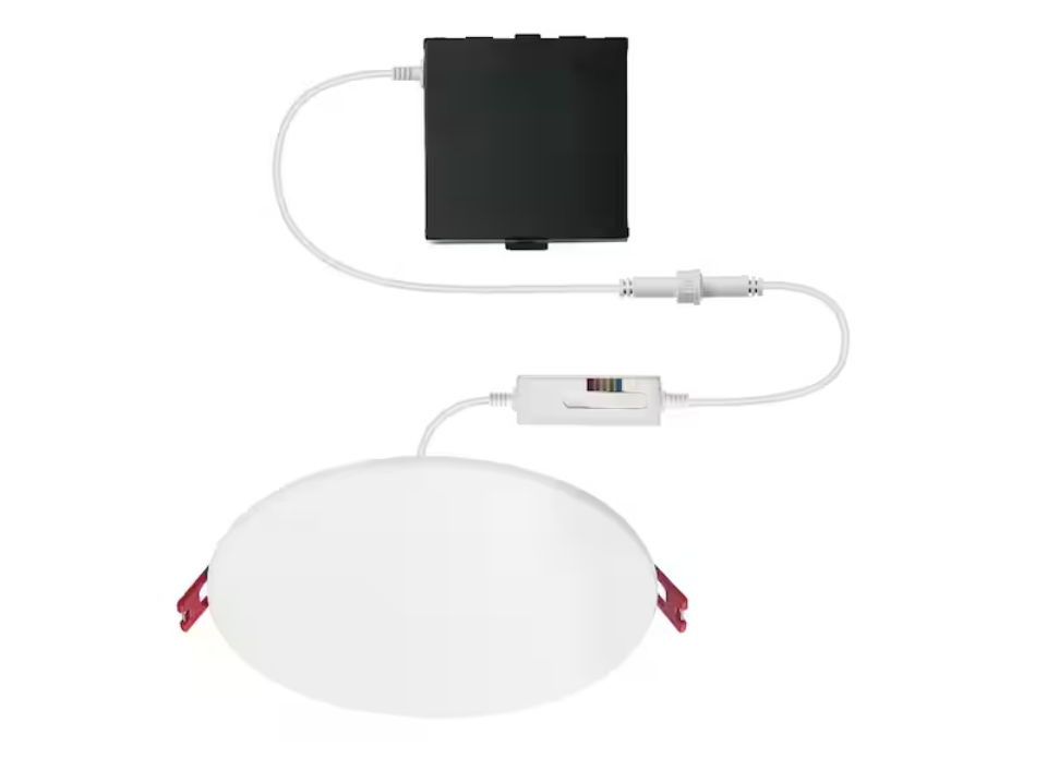 Commercial Electric Premium Series 6 in. LED, 2-Level Lumen Select, InfinitiEdge Slim Canless Recessed Light, Adjustable CCT