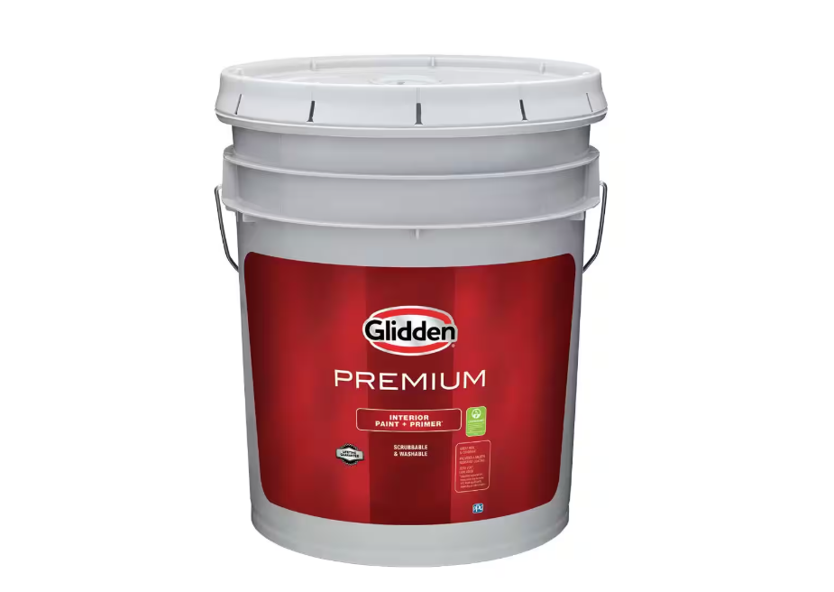Glidden Premium 5 gal. Pure White Base 1 Flat Interior Paint