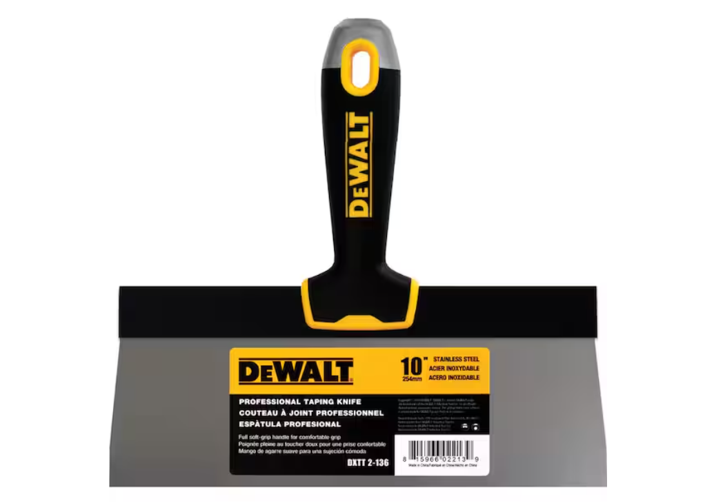 DEWALT 10 in. Stainless Steel Taping Knife with Soft Grip Handle