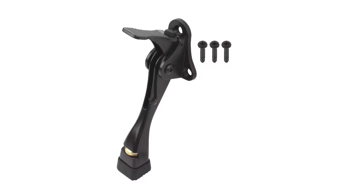 Everbilt Matte Black Step-Release Kick Down Door Stop