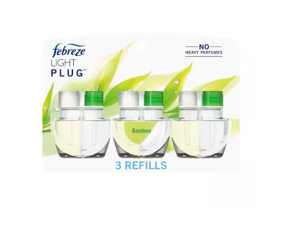 Febreze 0.87 oz. Light Bamboo Scented Oil Plug-In Automatic Air Freshener Refill (3-Count)