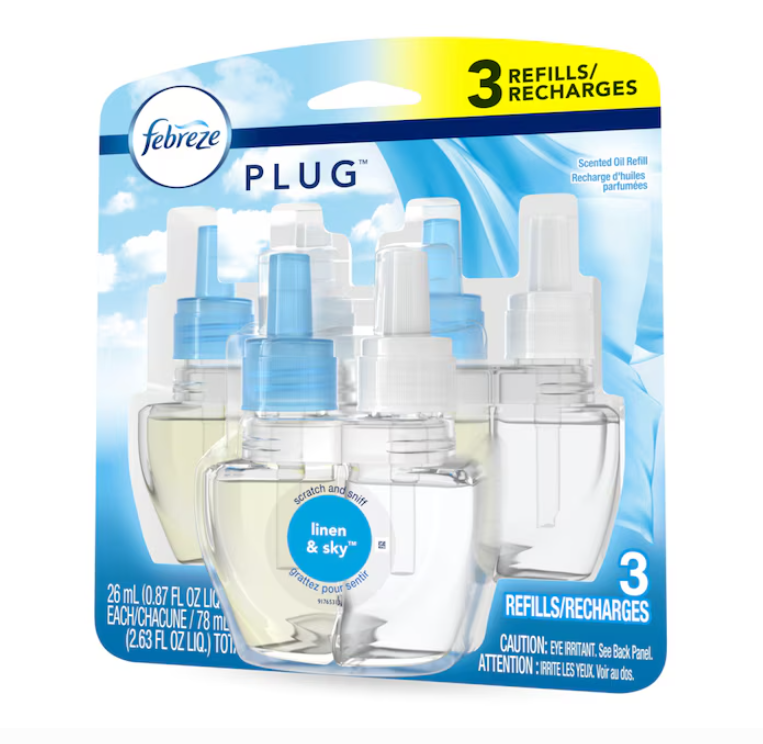 Febreze PLUG 0.87 -fl oz Linen and Sky Refill Air Freshener 3 -Pack
