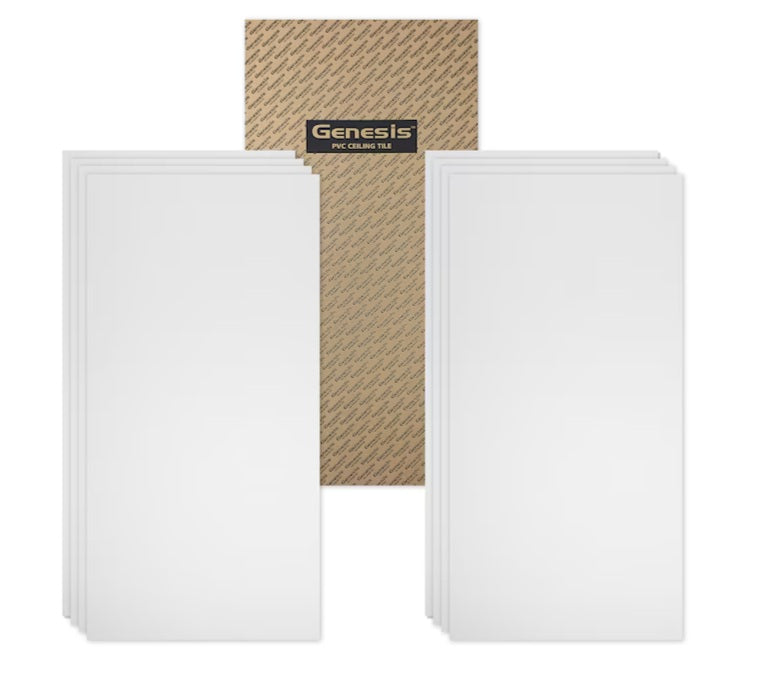 Genesis 4-ft x 2-ft Smooth Pro White PVC Drop Ceiling Tile ( 8-sq ft / Case )