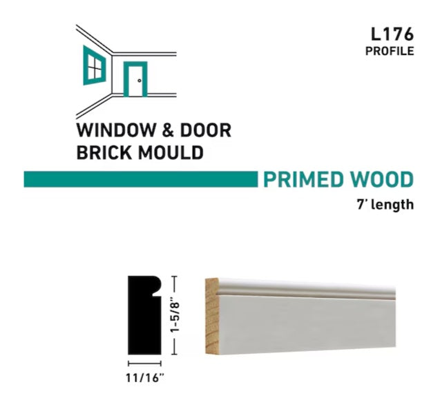 RELIABILT 11/16-in x 1-5/8-in x 7-ft Colonial Primed L 176 Baseboard