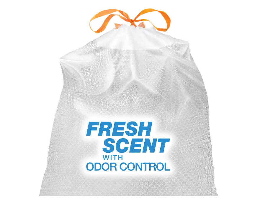 HDX 13 Gallon Reinforced Top Drawstring Fresh Scented Tall Kitchen Trash Bags with 20% PCR (200-Count)