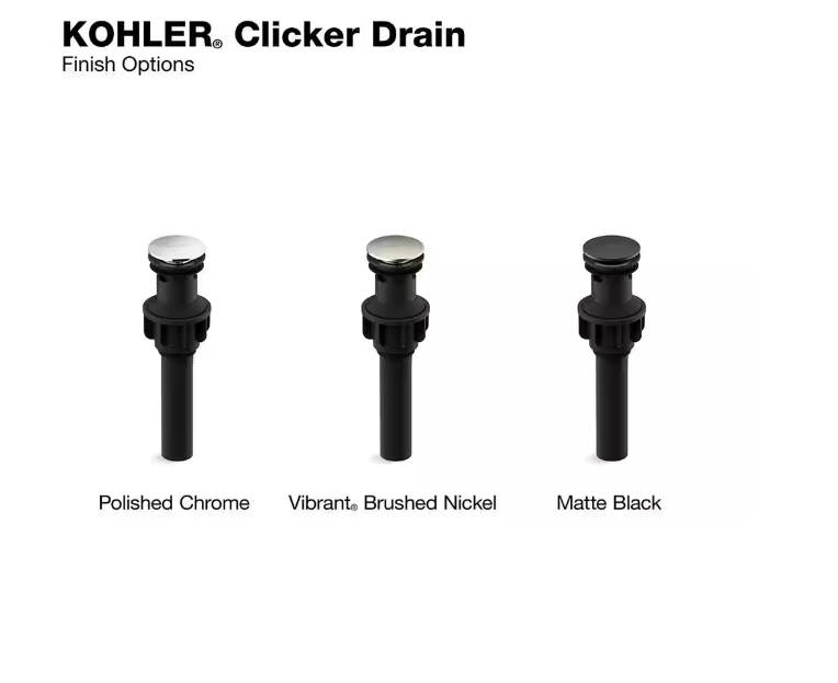 KHOLER Standard Clicker Drain with Overflow in Polished Chrome