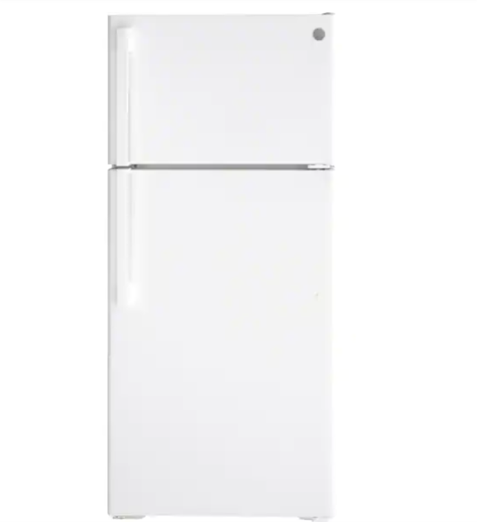GE 16.6 cu. ft. Top Freezer Refrigerator in White