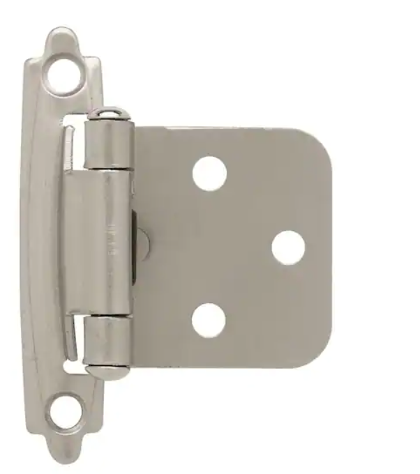 Liberty 5 Pair Face Frame Variable Overlay Self-Closing Satin Nickel Cabinet Hinge (10-Pieces)
