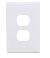 Eaton 1 -Gang Jumbo Size White Thermoplastic Indoor Duplex Wall Plate 10 pack