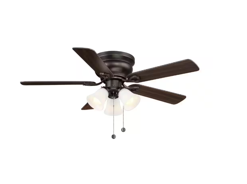 Clarkston II 44 in. LED Indoor Oil Rubbed Bronze Ceiling Fan with Light Kit