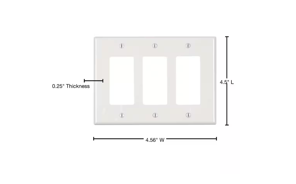 3-Gang White Decora/Rocker Nylon Midway/Midsize Wall Plate (1-Pack) PJ263-W