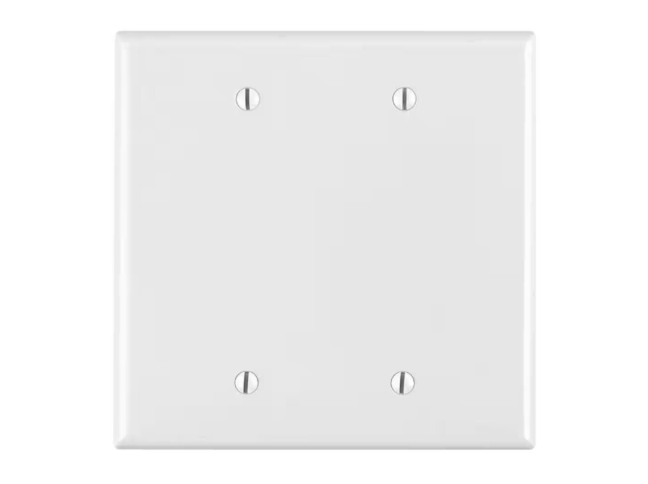 Leviton 2-Gang White Blank Plate Nylon Midway/Midsize Wall Plate (1-Pack) PJ23-W