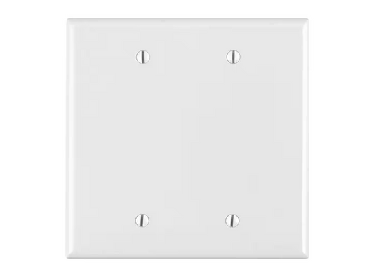 Leviton 2-Gang White Blank Plate Nylon Midway/Midsize Wall Plate (1-Pack) PJ23-W