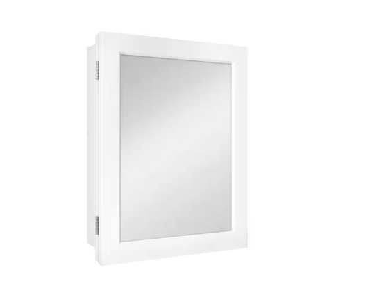 Glacier Bay 15-1/4 in. W x 19-3/8 in. H Rectangular Framed Recessed or Surface-Mount Bathroom Medicine Cabinet with Mirror, White