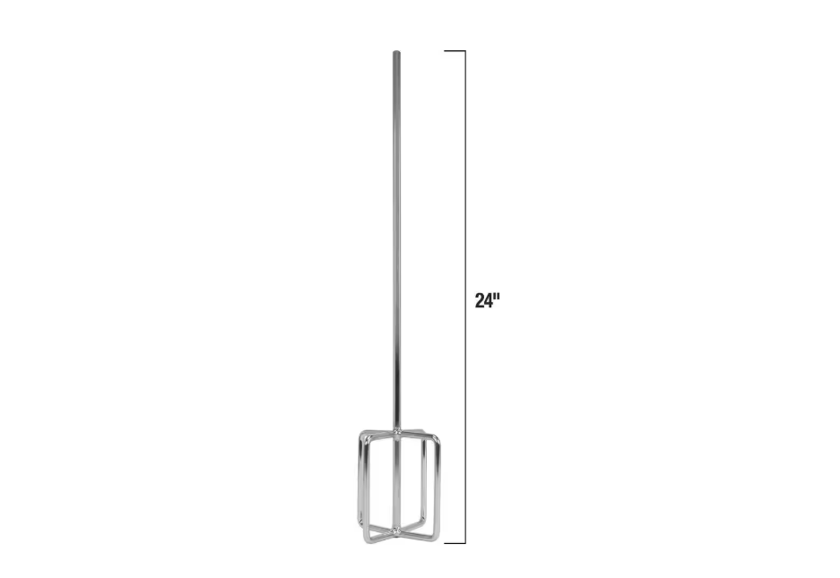 QEP 24 in. Professional Chrome-Plated Steel Thinset and Grout Mixing Paddle for Corded Drills