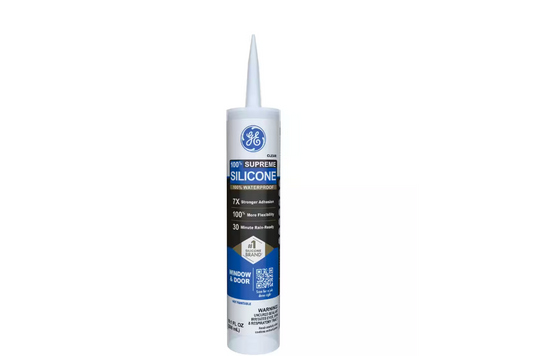 GE Supreme Silicone Caulk 10.1 oz Window and Door Sealant Clear