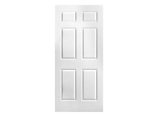 Masonite 36 in. x 80 in. 6 Panel Textured Hollow Core Primed Composite Interior Door Slab