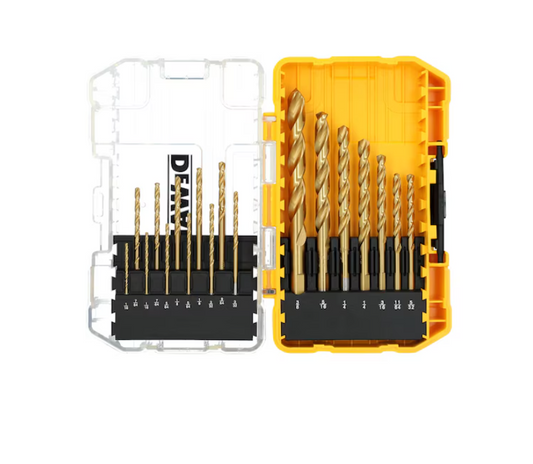 DEWALT 18 -Piece x Titanium nitride coated HSS Jobber length Twist Drill Bit Set