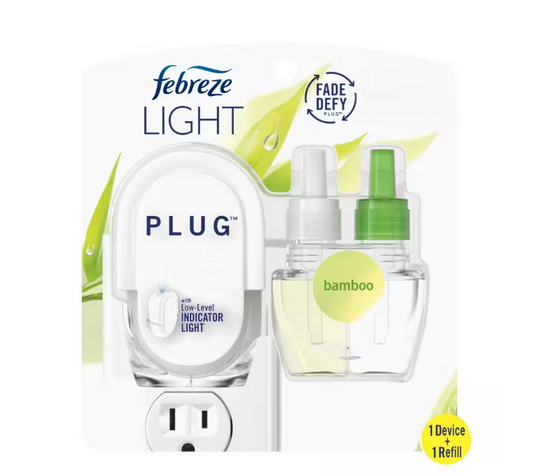Febreze Plug Light 0.87 oz. Bamboo Scent Scented Oil Refill And Oil Plug-In Air Freshener