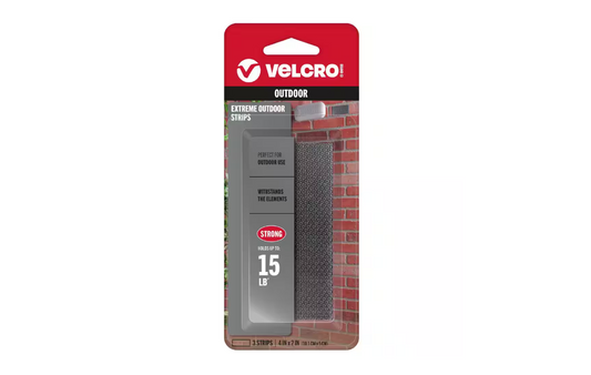 VELCRO 4 in. x 2 in. Extreme Outdoor Strips in Titanium (3-Pack)