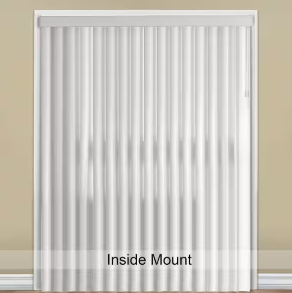Home Decorators Collection Crown White Cordless Room Darkening Vertical Blinds for Sliding Doors Kit with 3.5 in. Slats - 78 in. W x 84 in. L