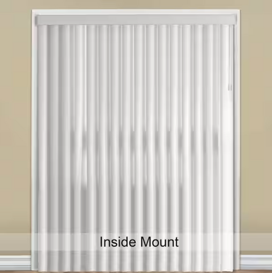 Home Decorators Collection Crown White Cordless Room Darkening Vertical Blinds for Sliding Doors Kit with 3.5 in. Slats - 78 in. W x 84 in. L