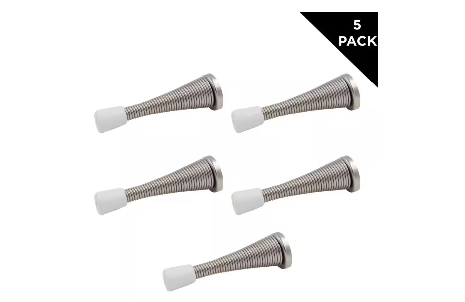 Everbilt (5-Pack) Satin Nickel Spring Door Stop