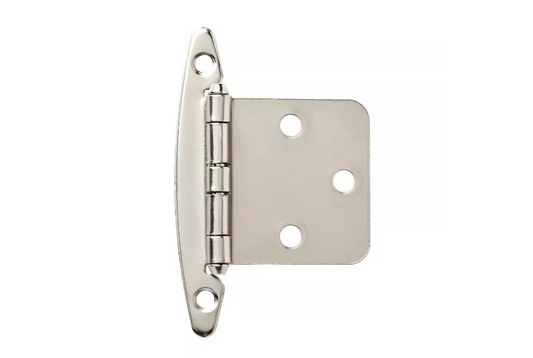 Liberty 1 Pair Face Frame Full Overlay Satin Nickel Cabinet Hinge without Spring (2-Pieces)