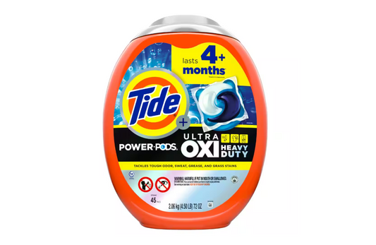 Tide Ultra Oxi Heavy Duty HE Power Pods Original Scent Laundry Detergent Pods, 45-Count