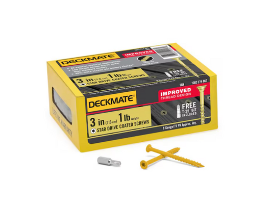 DECKMATE #9 x 3 in. Tan Star Flat-Head Wood Deck Screw (1 lb. / 73-Piece)