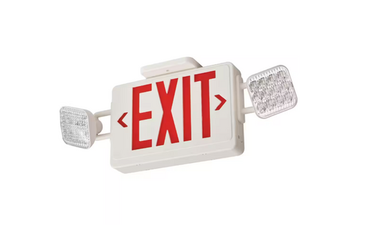 Lithonia Lighting Contractor Select ECRG SQ 20-Watt Equivalent 120-Volt/277-Volt Integrated LED White Exit/Emergency Combo Unit