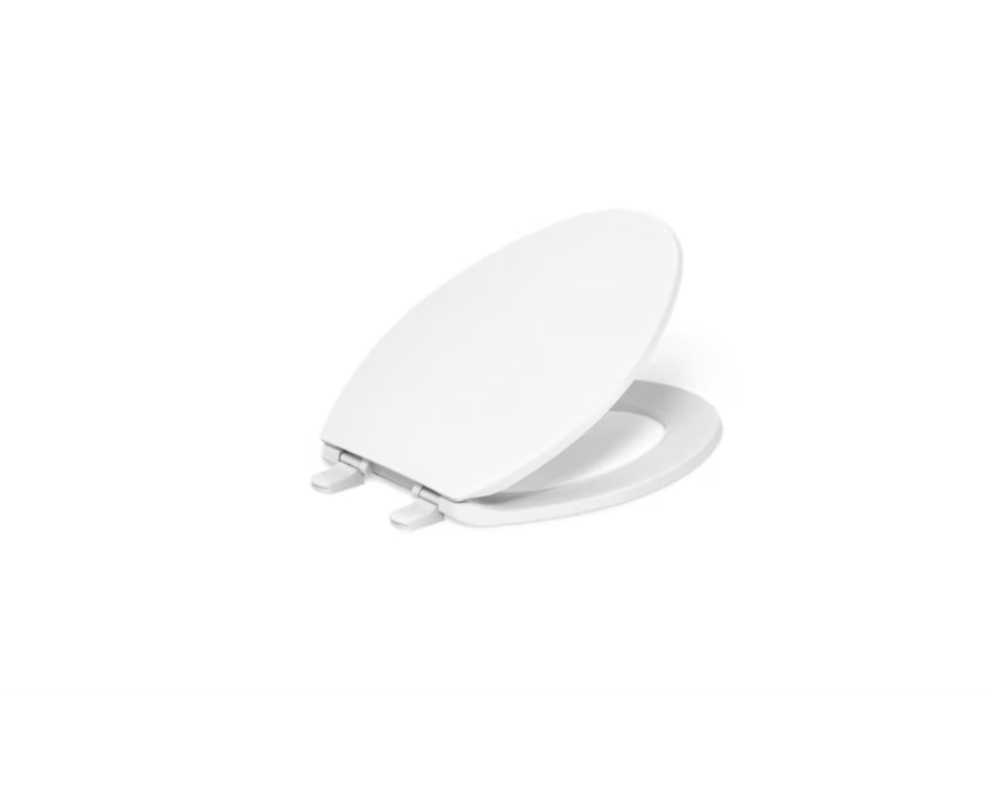 KOHLER Brevia Plastic White Elongated Soft Close Toilet Seat