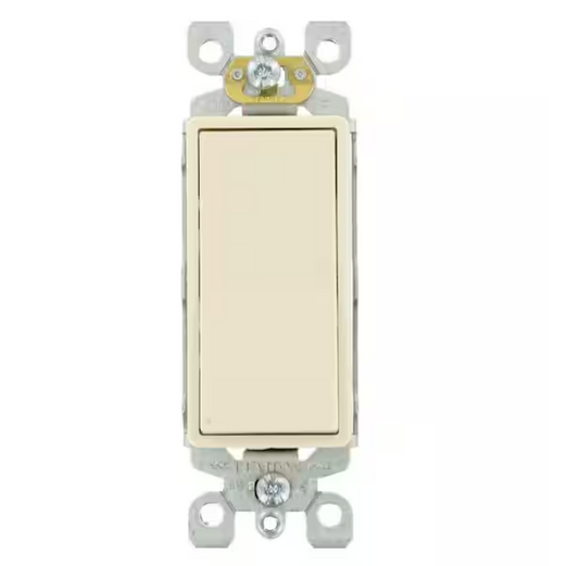 Leviton Decora 15 Amp Single-Pole AC Quiet Switch, Light Almond (10-Pack) 5601-2TM