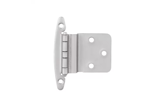 Liberty 1 Pair Face Frame 3/8 in. Inset Satin Nickel Cabinet Hinge without Spring (2-Pieces)