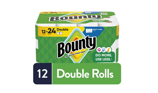 Bounty White, Select-A-Size Paper Towel Roll (12 Double Rolls)