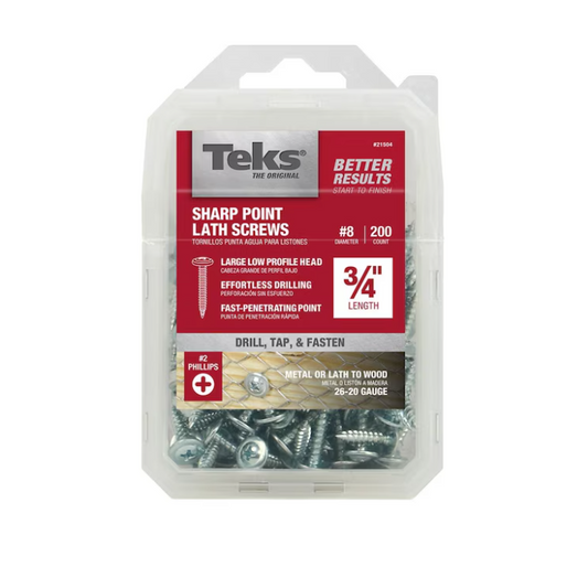 Teks #8 x 3/4-in Phillips -Drive Self-drilling Sheet Metal Screws 200 -Count