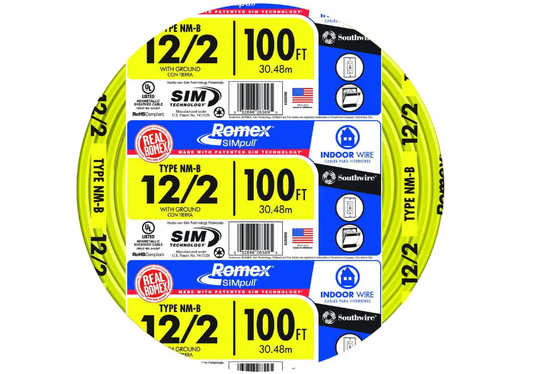Southwire 100 ft. 12/2 Solid Romex SIMpull CU NM-B W/G Wire