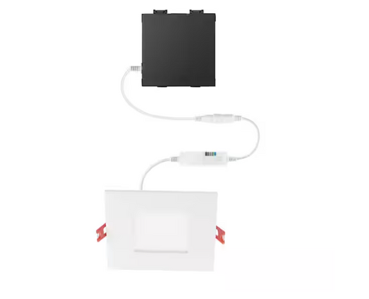 Commercial Electric Premium Series 4 in. LED, 2-Level Lumen Select, Square Ultraslim Canless Recessed Light, Adjustable CCT