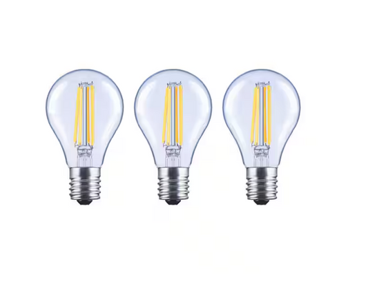 EcoSmart 60-Watt Equivalent A15 Dimmable Appliance Fan Clear Glass Filament LED Vintage Edison Light Bulb Daylight (3-Pack)