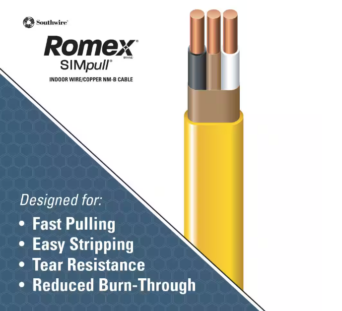 Southwire 100 ft. 12/2 Solid Romex SIMpull CU NM-B W/G Wire