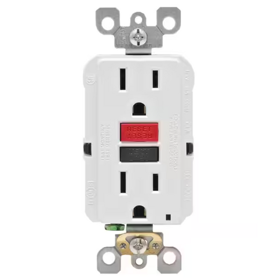 Leviton 15 Amp 125-Volt Self-Test Tamper Resistant GFCI Outlet, White GFTR1-RKW
