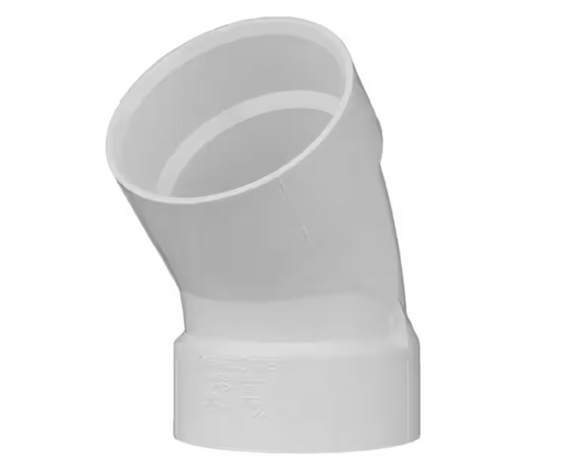 Charlotte Pipe 1 1/2 in. PVC DWV 45Â° Hub x Hub Elbow Fitting